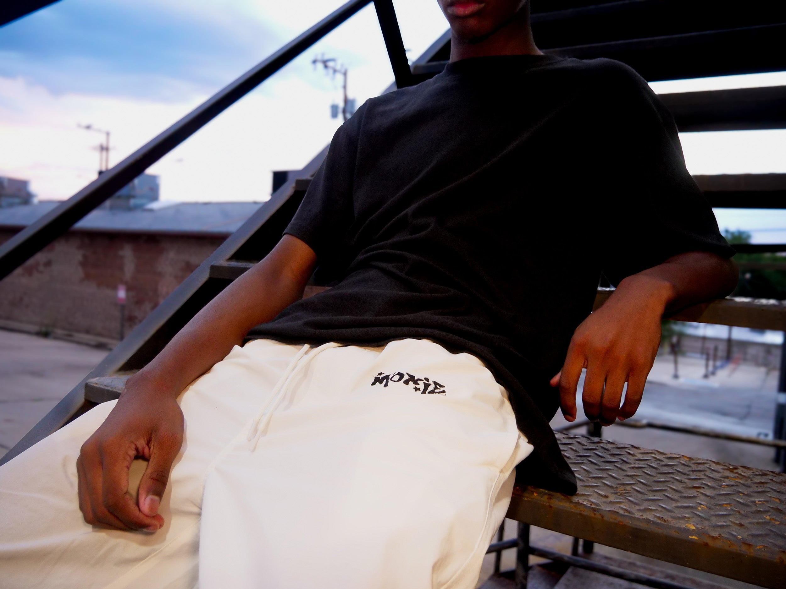 'WHITE' NYLON PANTS