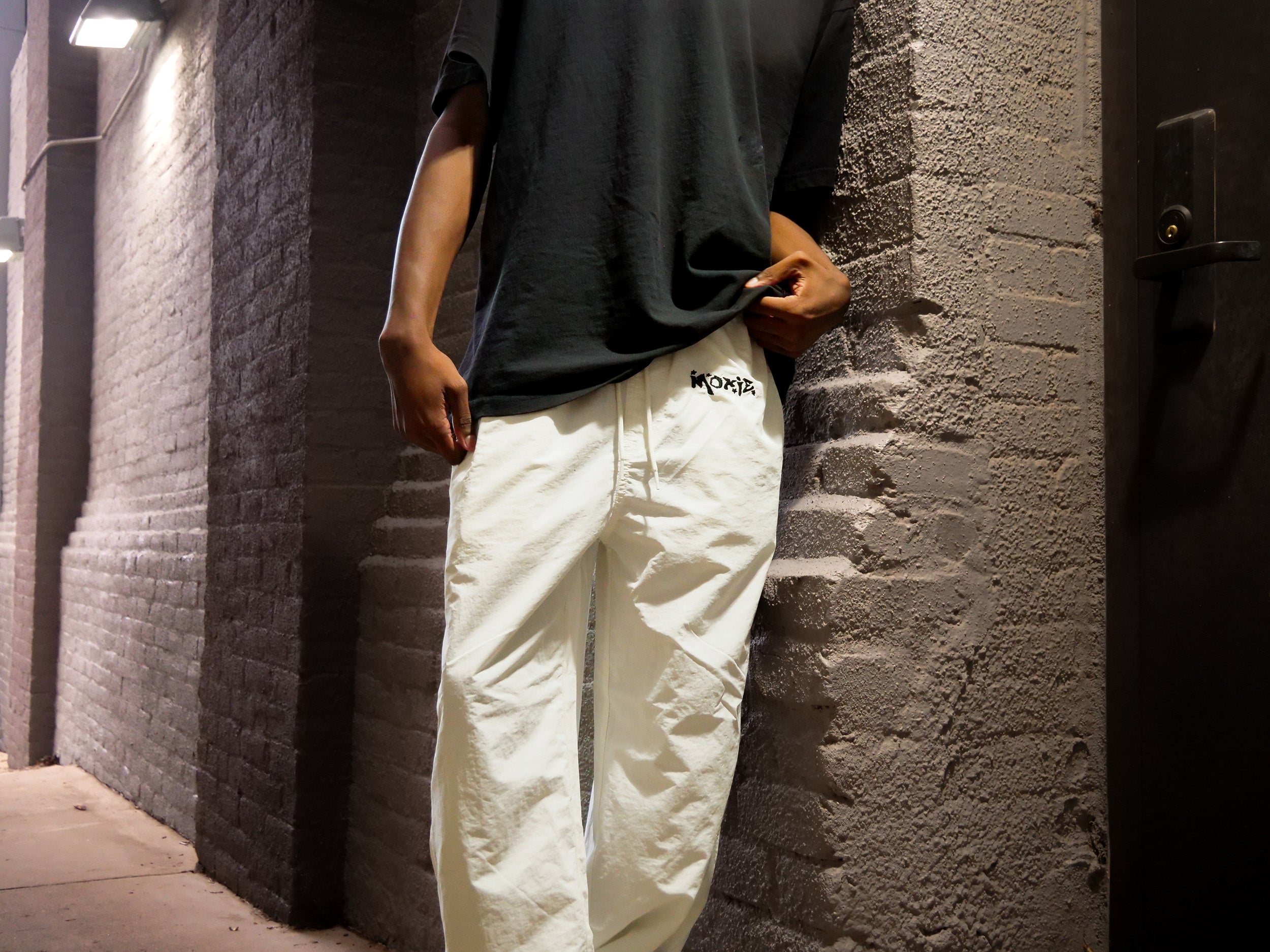 'WHITE' NYLON PANTS